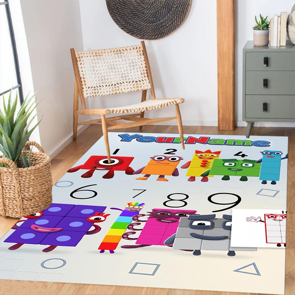 Numberblocks Customized Name Area Rug Design for Game Room Balcony Dormitory Study room Antislip Carpet Office home decor Wedding Party Gift