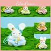 Rabbit Dress Striped Bear Plush Keychain Cartoon Stuffed Animal Gift Keyring