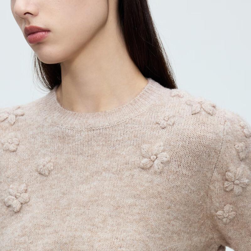 Langzi Women's French Retro Knitted Pullover Sweater