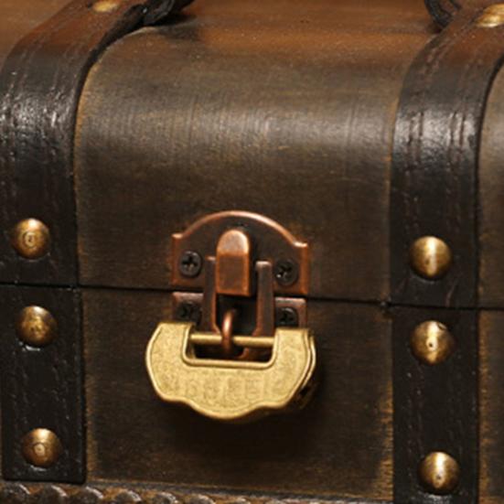 Wooden Organizer Retro Decorative Supplies Wood Vintage Pirate Treasure Chest for Photography