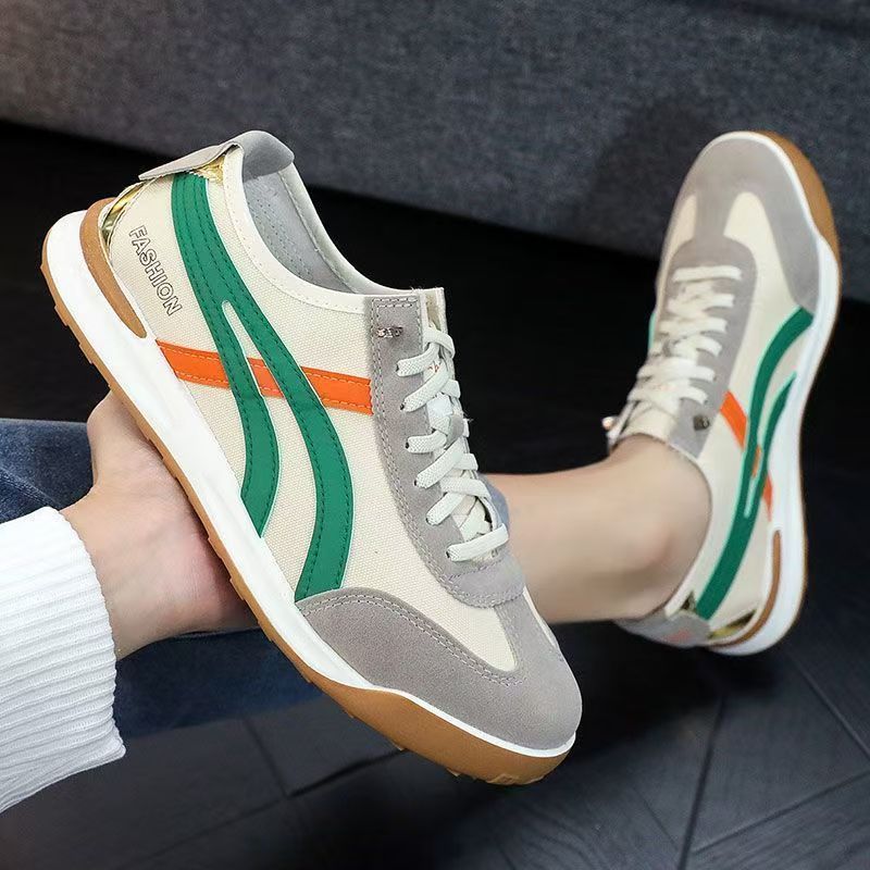New Spring and Autumn Men's Shoes Board Shoes Fashionable and Comfortable Cloth Surface Breathable Sports and Leisure Forrest Gump Shoes Light Men's