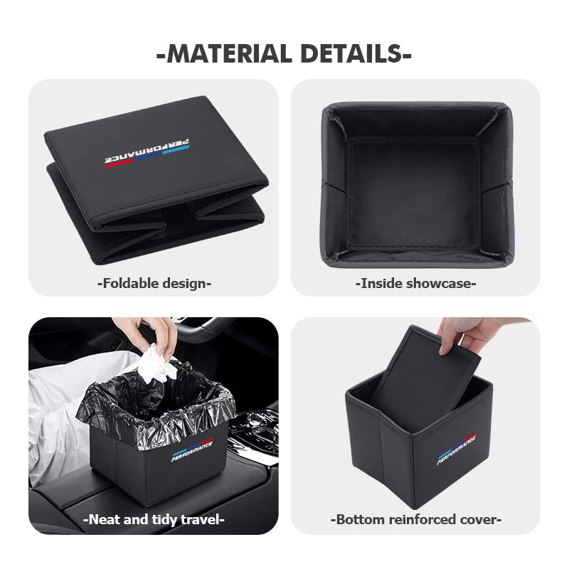 CLT1 Portable Car Trash Bin Garbage Can Foldable Waste Storage Basket For BMW E91 E92 E60 F10 F30 E39 E36 E87 X1 X3 X5 E70 E46 E90
