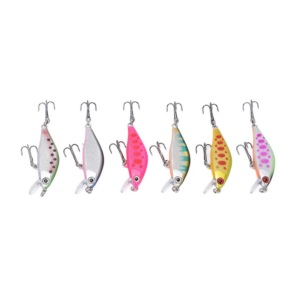 6pcs 4.3g 5cm Minnow Fishing Lure Multilayer Paint Processing Artificial Fishing Bait
