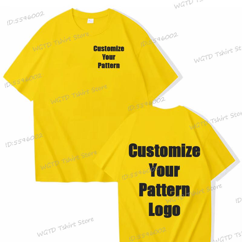 Tops Custom Diy Logo Cotton T-shirt Unisex Fashion Casual Tops Customize Pattern Logo Summer Tops Men Women Street Wear Clothes