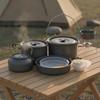 Camping Cookware Set with Kettle HardAnodized Carrying Bag for Families,