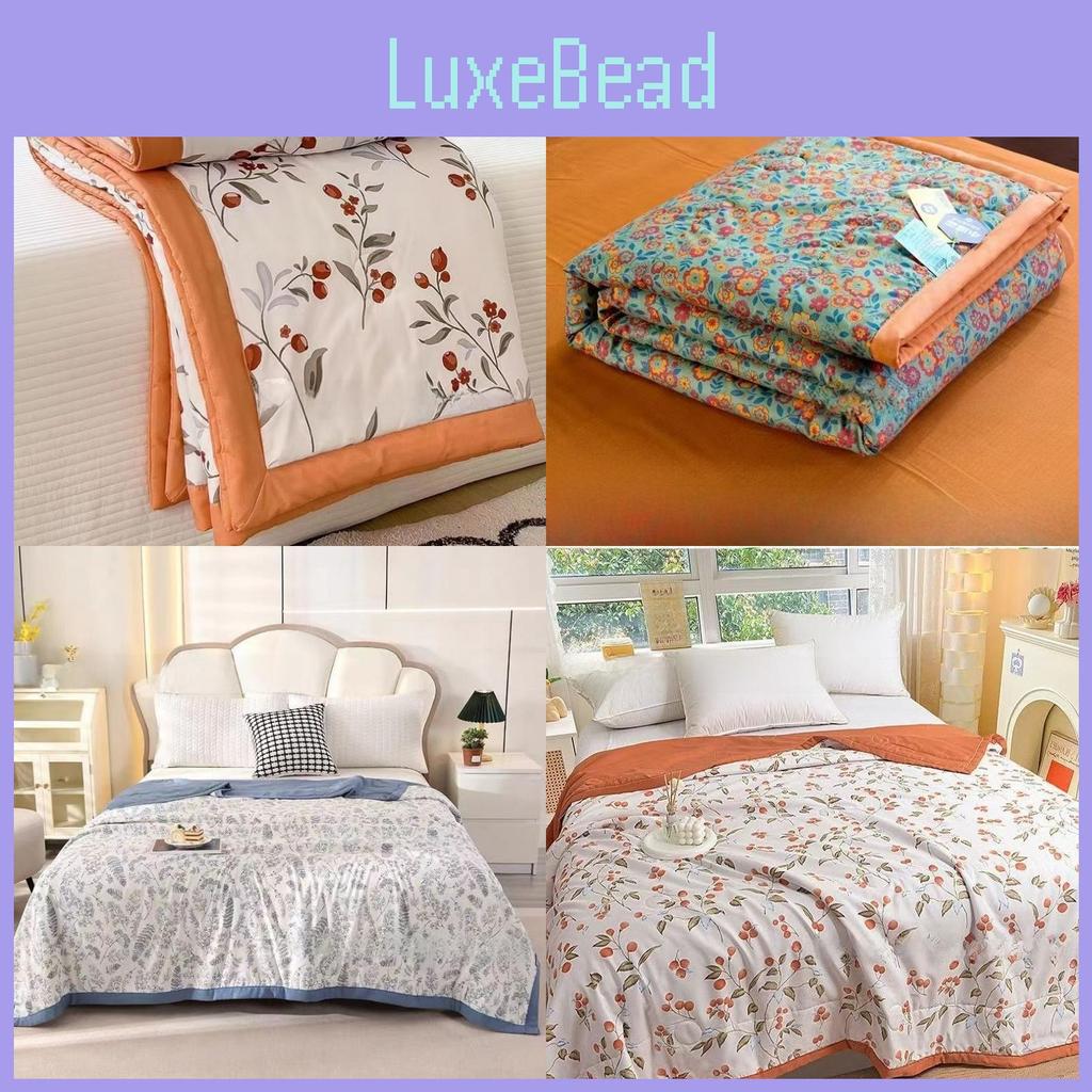 Summer Lightweight Airy Flower Printing Duvet With Quilting For Bedroom Student