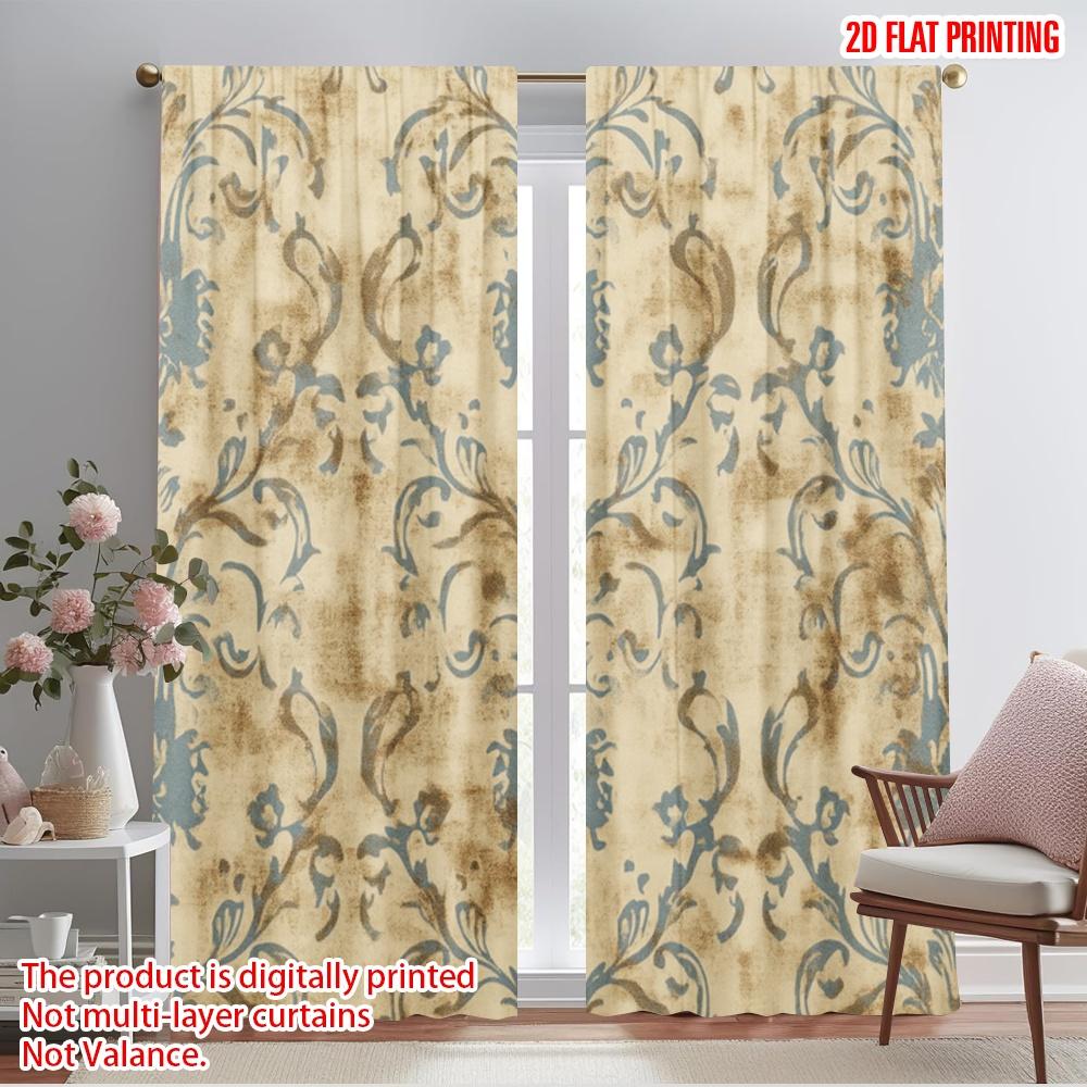 

2 шт., 2D плоскостная печать Оконная штора Винтажный цветочный узор Полиэстер тканый (без удилища) Праздник для спальни, гостиной, офиса 52.50×116.00 CM 2pcs