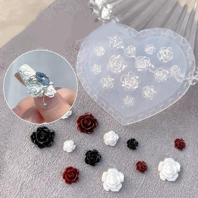 3D-Blütenblätter Silikon-Nagelform Herz Schleife DIY-Nagelkunst-Dekoration Design Maniküre-Schablone Schnitzerei Nail-Art-Schablone Werkzeuge