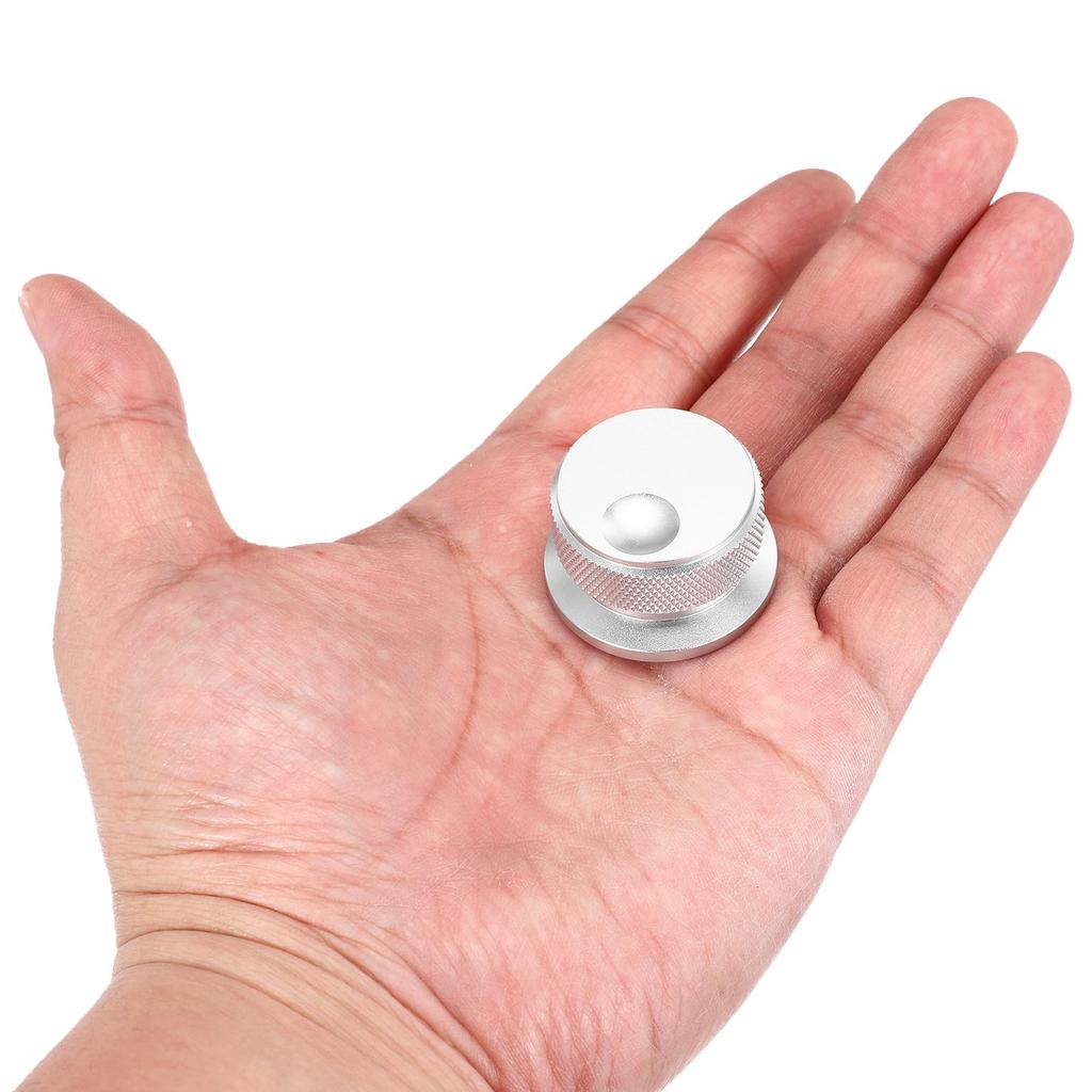 Uxcell Aluminum Potentiometer Universal Volume Tone Control Knob with Oval Groove Indicator for Silver 2-Piece Knob, 1/4" (6mm) Guitar, 4/5" (34x20mm)