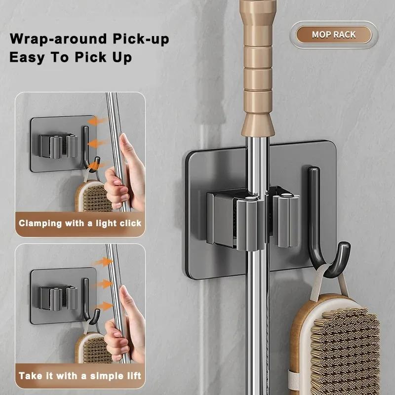 Office Accessories Adhesive Wall Hooks Polices Broom Hook Cosina Hanging Organizers Kitchen and Bathroom Tidying Room Organizer