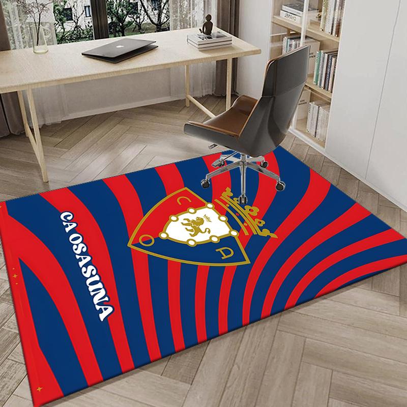 1PC Red Blue Shield Atletico Rug Game Carpet, Floor Mat for Bedroom Living Room Entryway Rug, Home Decor Idea Gift for Christmas birthday
