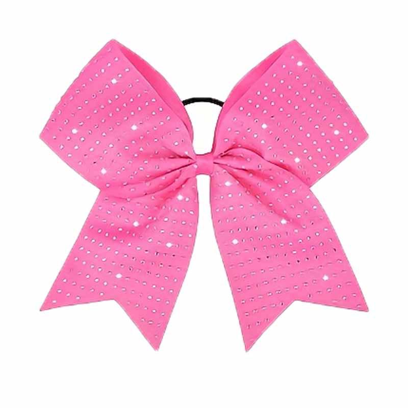 Solid Color Rhinestone Swallowtail Bow Hair Tie for Cheerleading Girls розовый