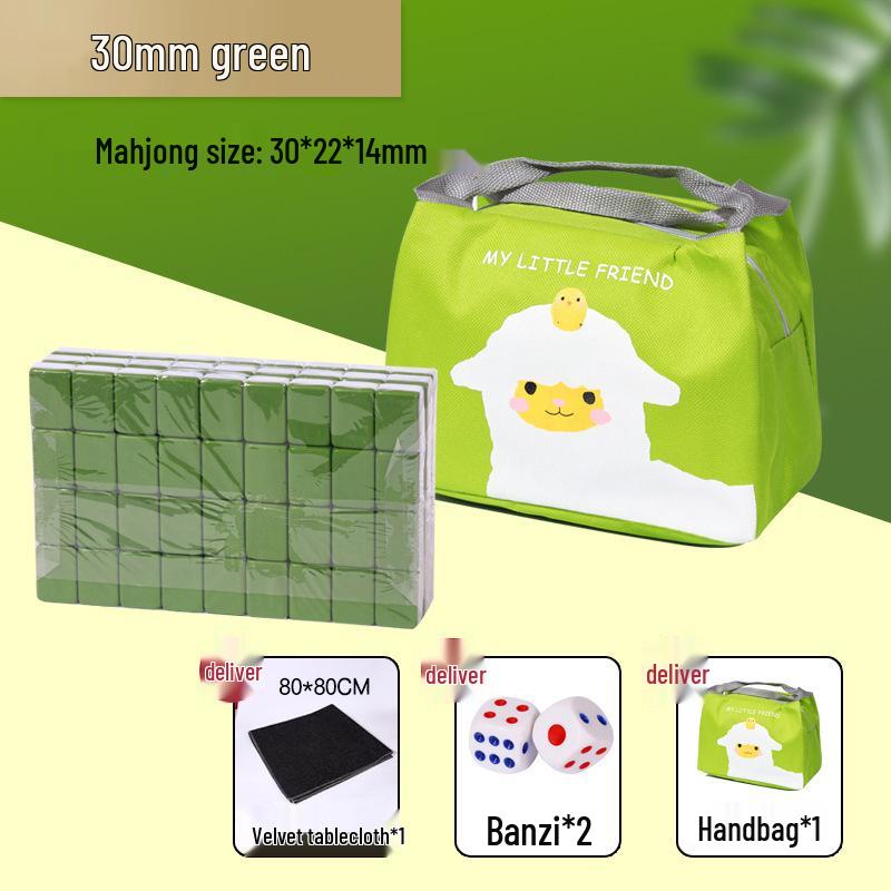 Compact Travel Mahjong Set - 24mm & 30mm Tiles, Solid Carved Sparrow Design, Ideal for Dorms and Table Games