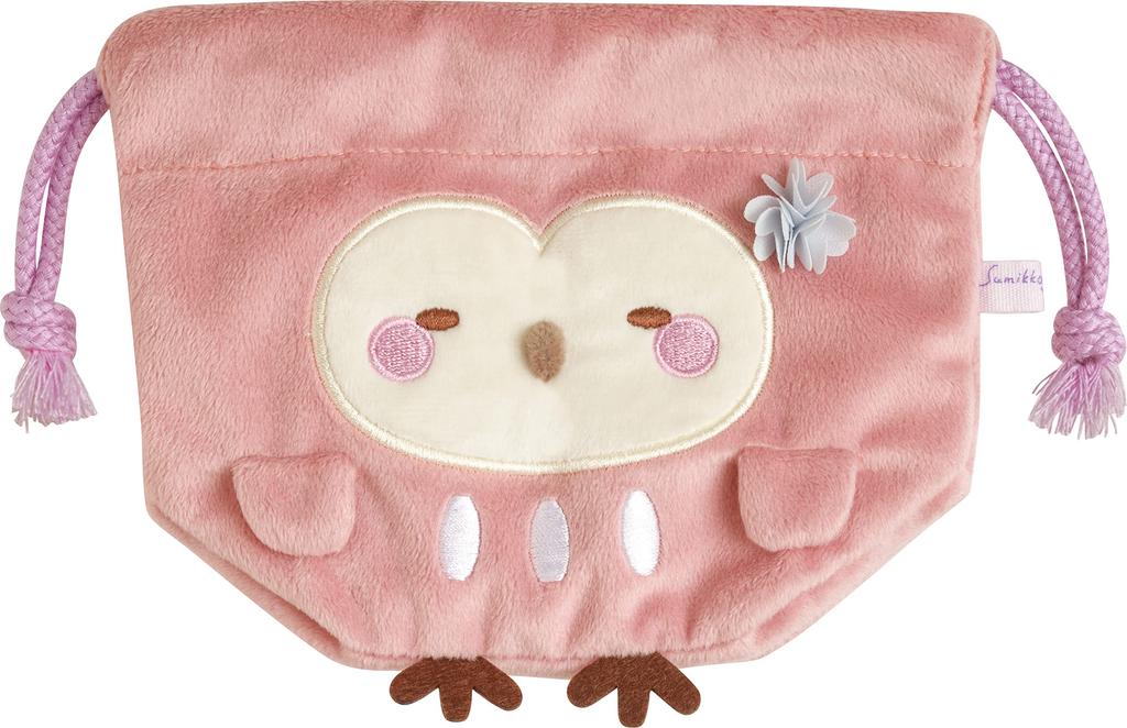 CA26302 Sumikkogurashi "Everyone's Kotorikko" Plush Mini Drawstring Bag Owl