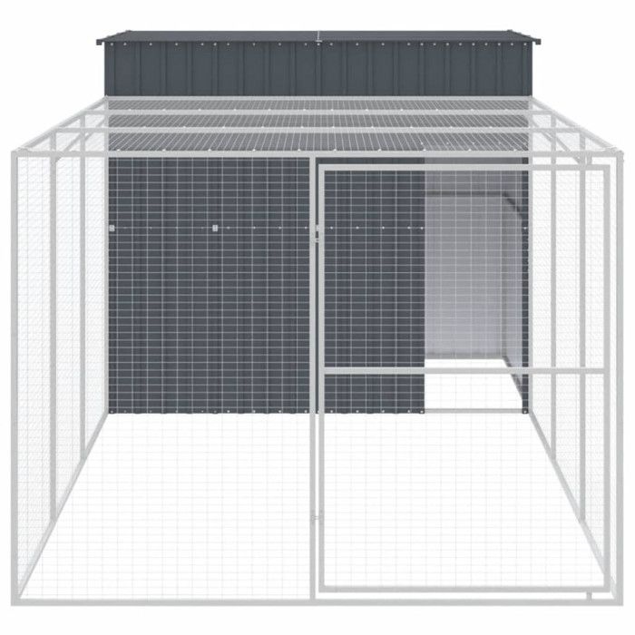 VidaXL Dog Niche with Anthracite Courtyard 214x457x181 Cm, Dog Cage, Dog Shelter, Animal House, Cages 3189132