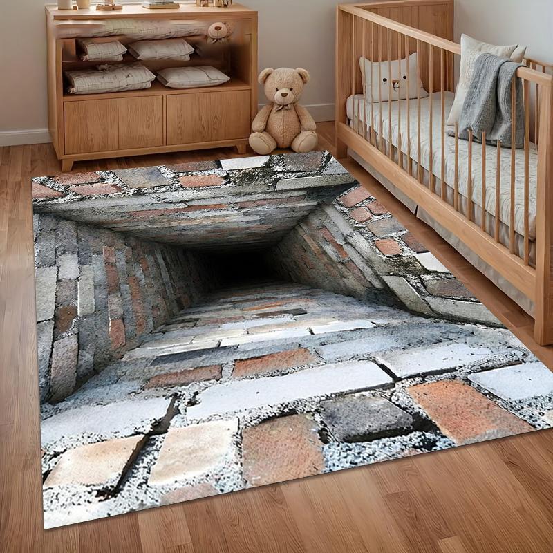 Front Door Doormat—3D Optical Illusion Trap Design, Entrance Area Rug, Playroom Floor Carpet Mat Bedroom Decor Rugs for Bedroom