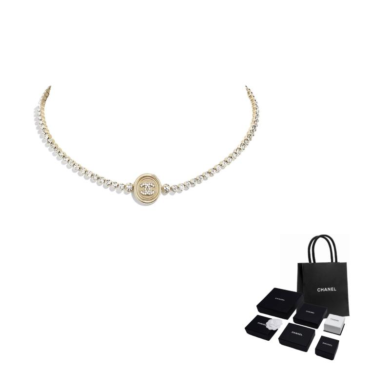 

CHANEL Double C Double C choker necklace brass necklace women s style золотий