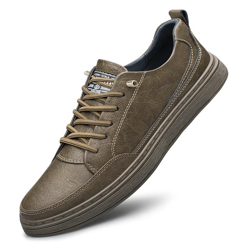 

New Mens Casual Shoes Genuine Leather Casual Shoes Slip on Men Fashion Flats Loafer Male Breathable Sneakers Black Hollowed Out 47 хаки