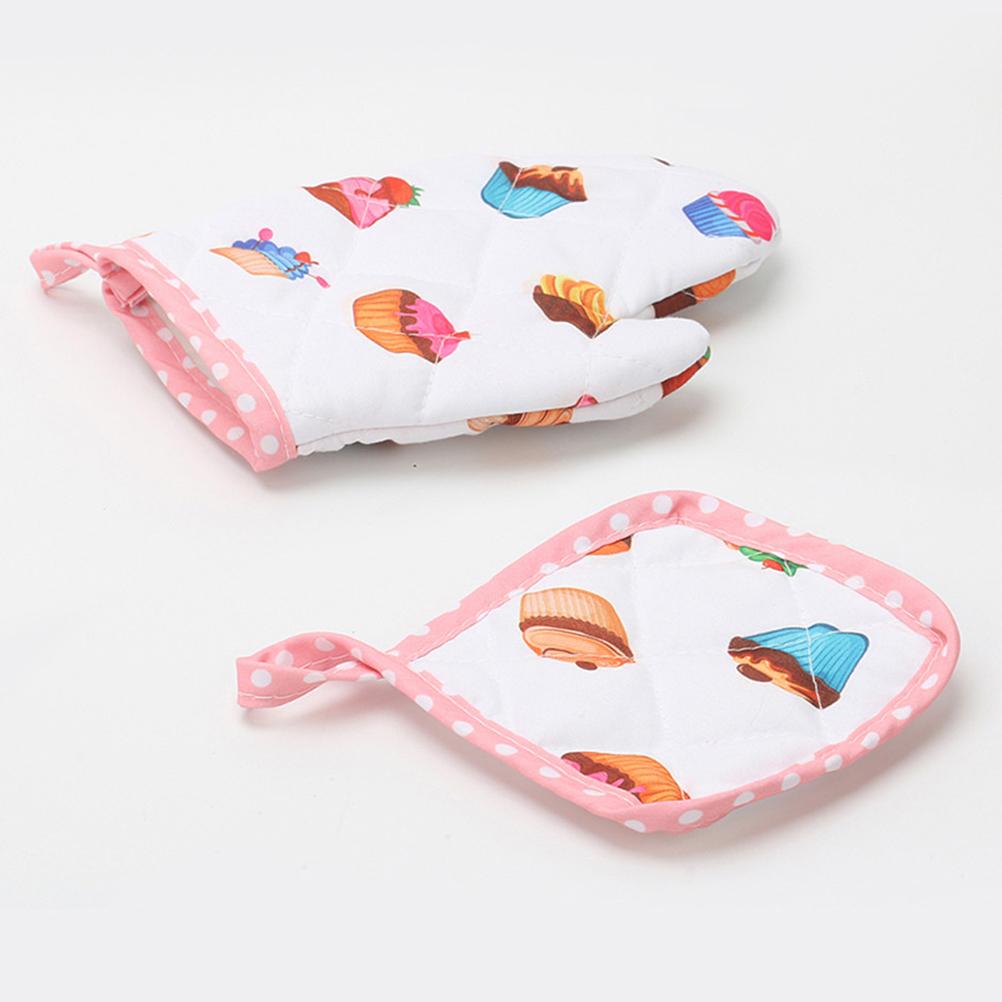 1 Set Kinder Kochkostüm Küchenschürze Handschuh Hut Rollenspiel Kochschürze