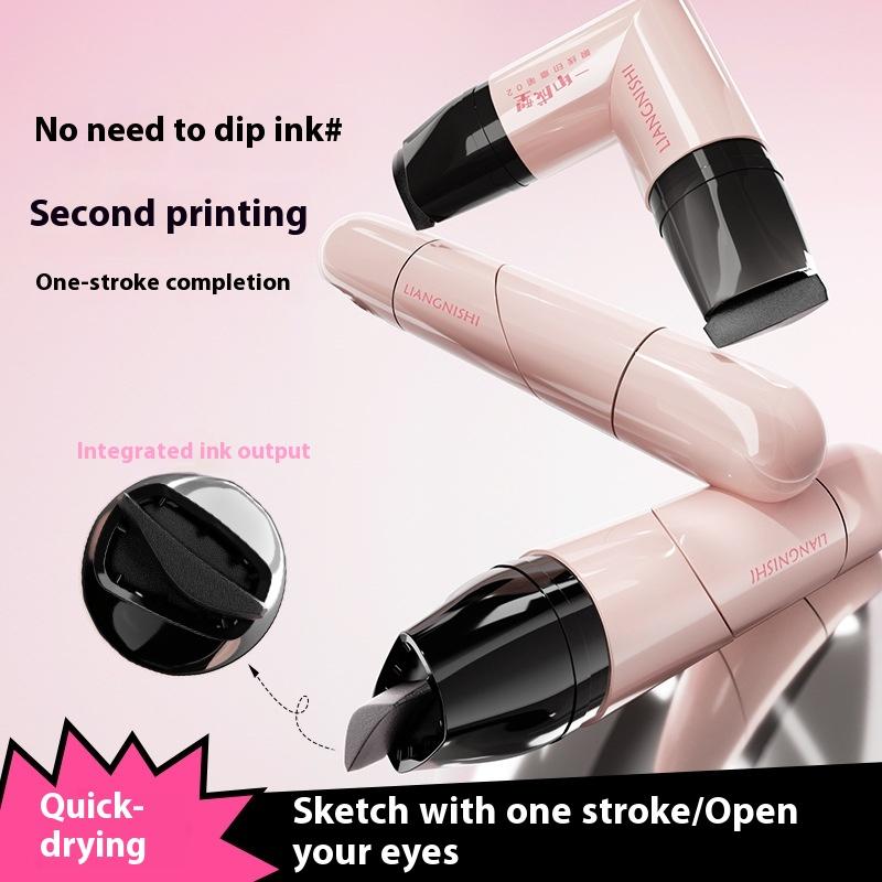 Double Head Rotatable Eyeliner Stamp Integrated Eyeliner Stamp Precise Outline Signet Long-Lasting Eyeliner Liquid Pen Cosmetics