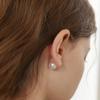 Murmur [925silver]Ribbon Pearl Clutch Earrings