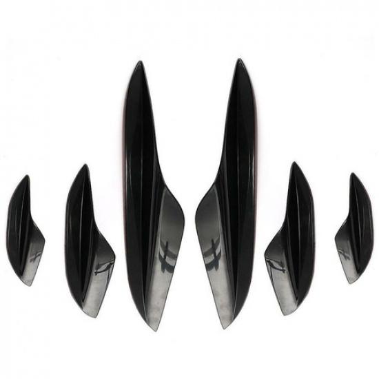 For BMW E90 E92 E93 M3 05-12 6X Front Bumper Canards Lip Splitters Glossy Black