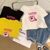 Kids Cotton Short Sleeve T Shirt Summer Boys Girls Cartoon Print Base Layer Comfortable Breathable Top