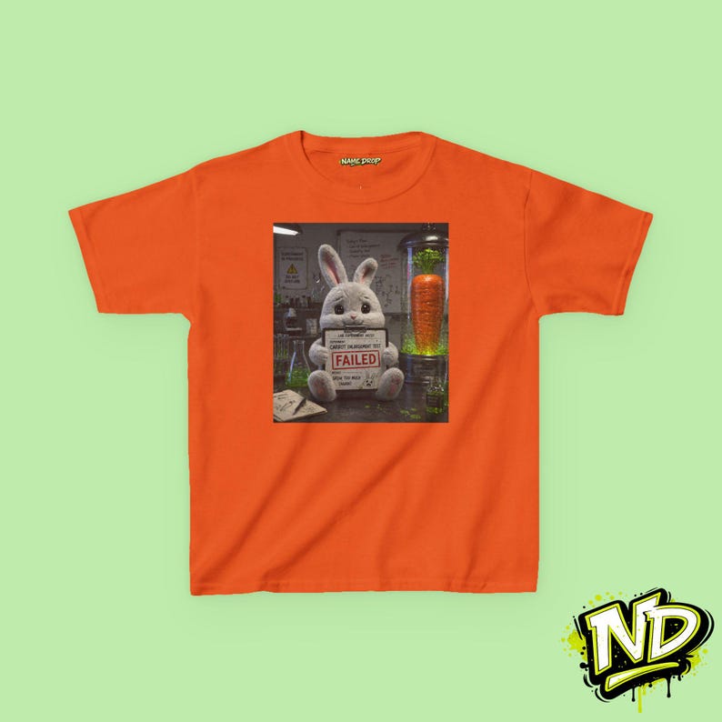 Lab Bunny Kids T-Shirt, Funny Science Graphic Tee, Easter Kids Shirt, Quirky Animal Tee, Funny Gift for Kids