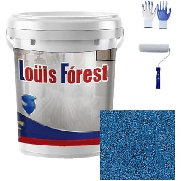 Louis Forest Epoxy Floor Paint, High-Gloss Marble Effect Waterproof Water-Based Epoxy Floor Paint (Dark Gray)