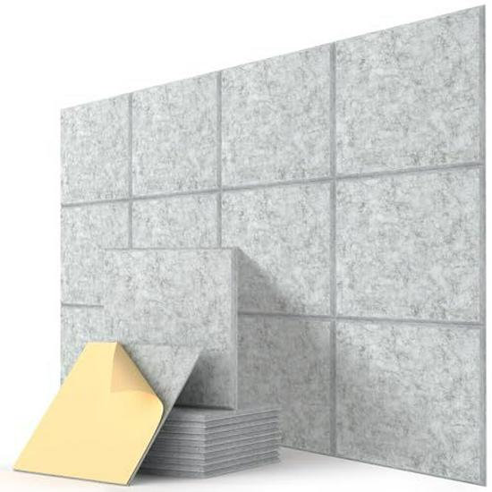 Self-Adhesive Acoustic Wall Panels, 12-Pack - Ideal for Home Studios and Offices
