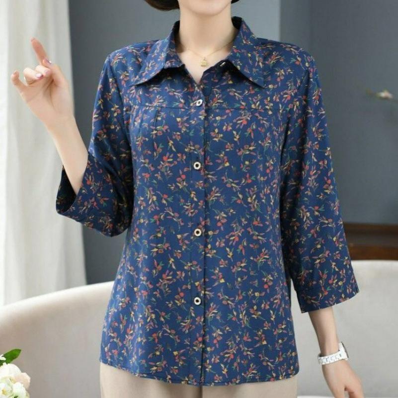Autumn Shirt Clothes Mother 9-point Sleeve Thin Jacket Fashion Shirt Women