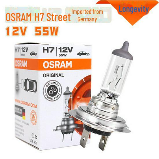 OSRAM H7 12V 55W Halogen Headlight Bulb, Long Life, High/Low Beam