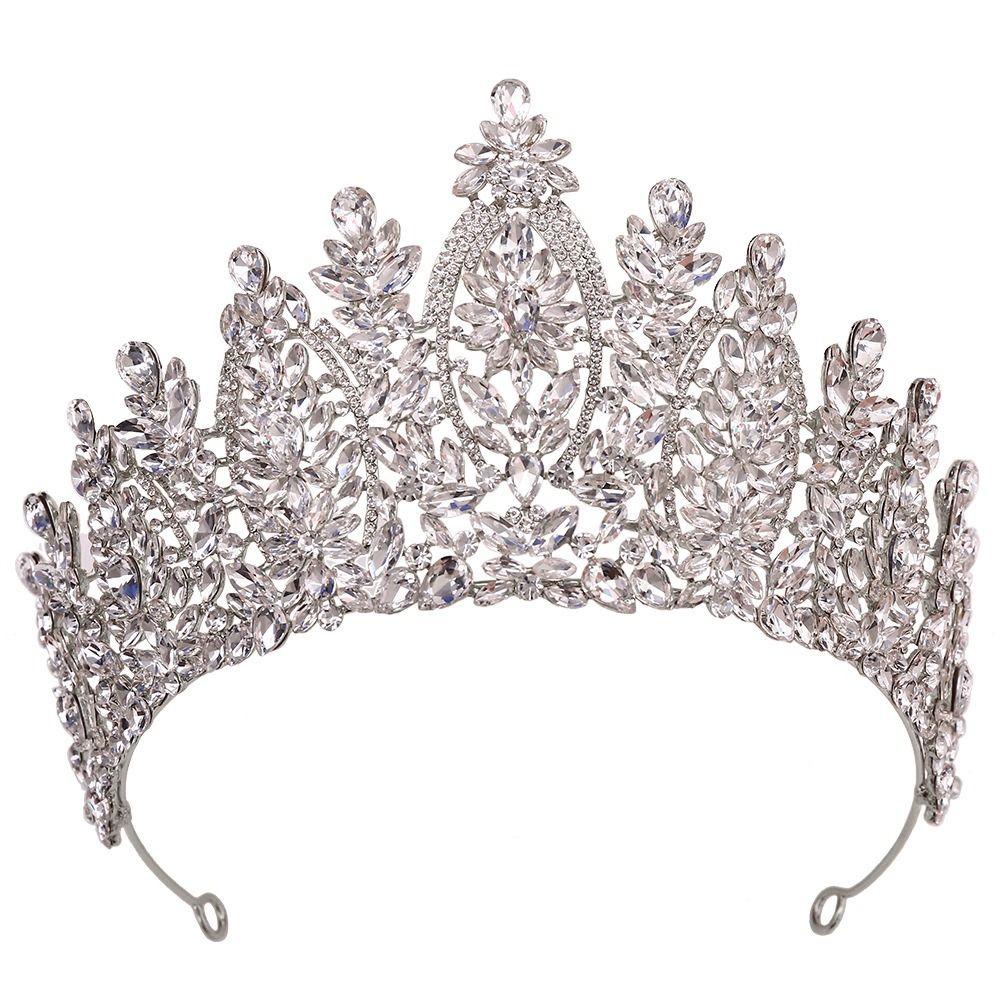 Luxury Bridal Tiara Multi Color Pageant Crown Headwear Baroque Crystal Wedding Crown  Women Party