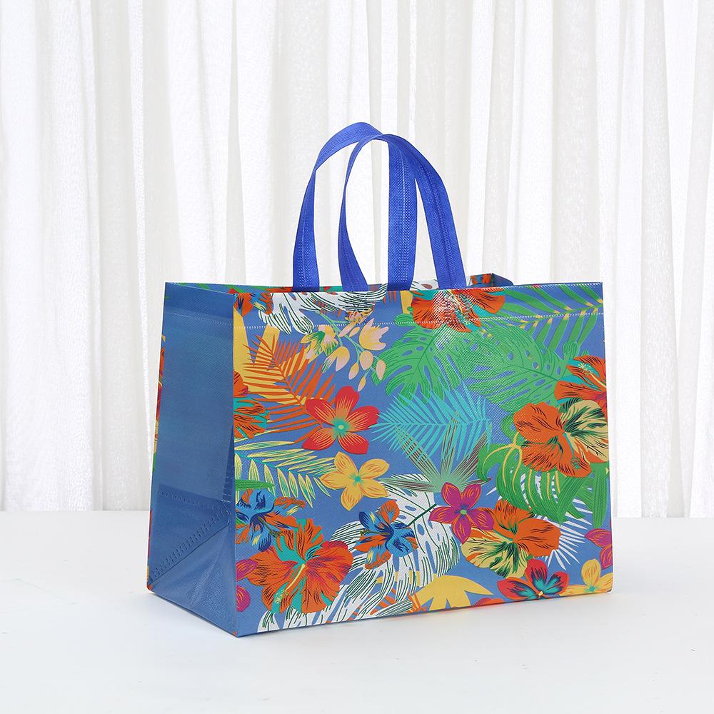12 Stück florale wiederverwendbare Tragetaschen, laminiert, Vliesstoff, Einkaufstaschen, Geschenktaschen für Geburtstagsfeiern, Klassenzimmer-Mitgebsel, Süßigkeiten-Keks-Verpackung