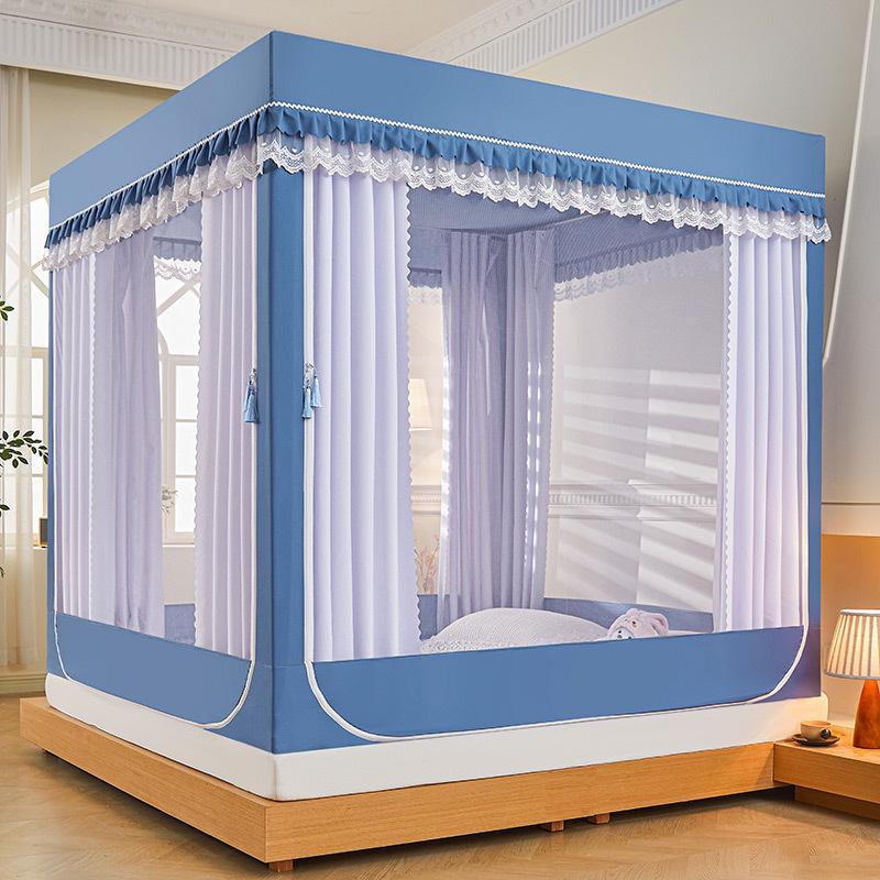 Class A Mother and Baby Grade Printed Blackout Mosquito Net for Children's Sitting Bed - Anti-Fall, Three-Door Design