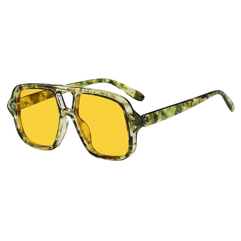 New Popular Fashion Double Bridges Pilot Women Oversized Sunglasses Retro Candy Color Gradient Uv400 Men Punk Sun Glasses