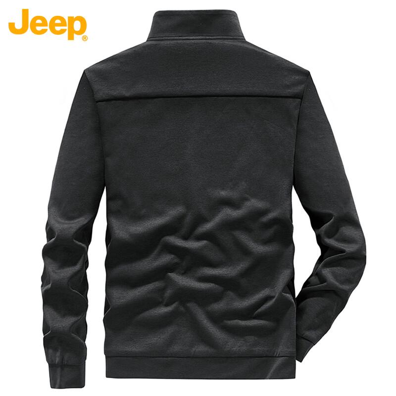 Jeep Men's Heavyweight Stand Collar Zipper Knit Cardigan Jacket