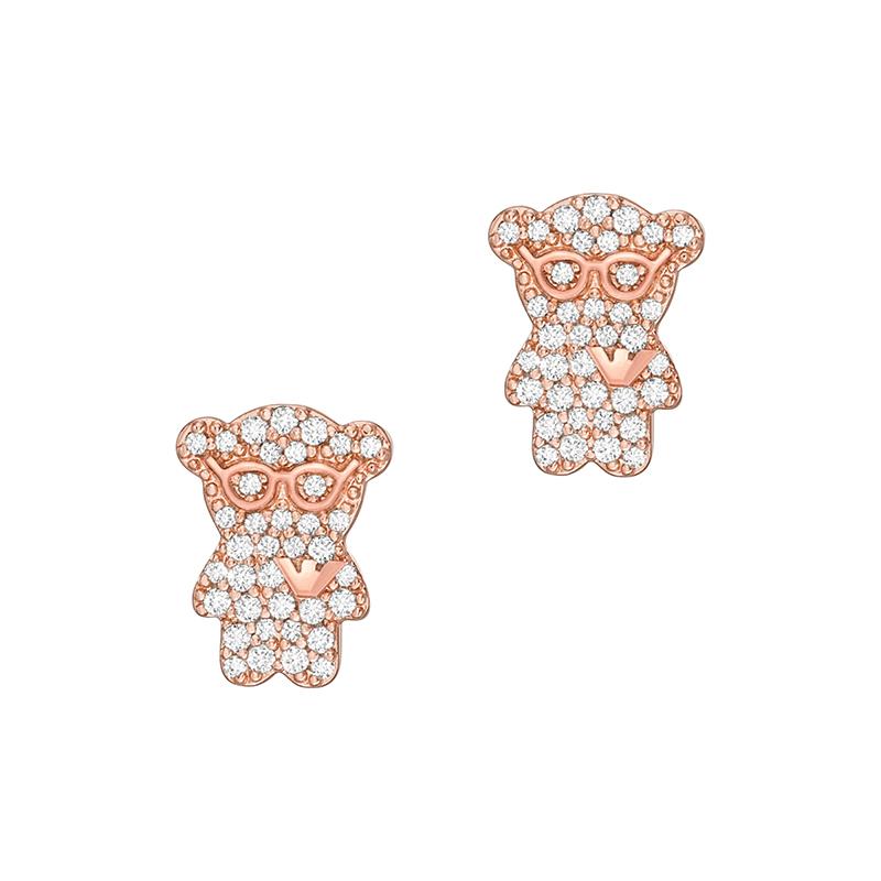 Emporio Armani Bear Earrings With Mother Of Pearl And Cubic Zirconia Women earrings Rose-Gold EGS3116221
