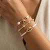 3Pcs Pearl Shell Bracelet Set Stretch Multiple Layers Bracelet Dainty Beaded Bracelet Set Beach