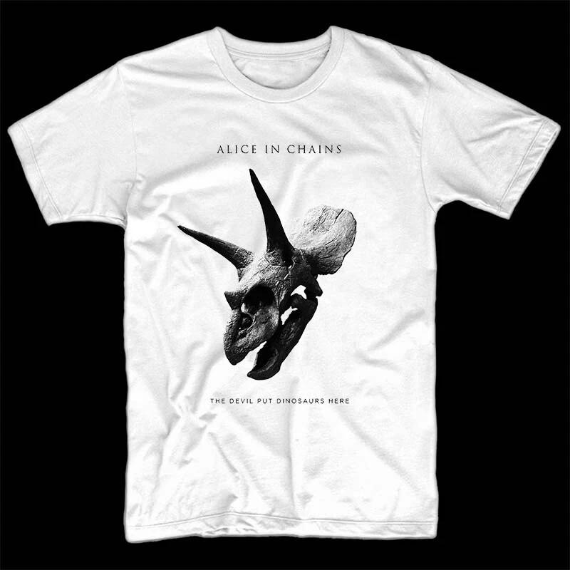 Alice in Chains The Devil Put Dinosaurs V1 T shirt BLACK WHITE all sizes S-5XL S