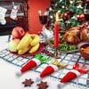 Christmas Tableware Set-Santa Hat Cutlery Bag Holder for Fork Knife Spoon, Holiday Dinner Party Decor, Xmas Home Kitchen Acces