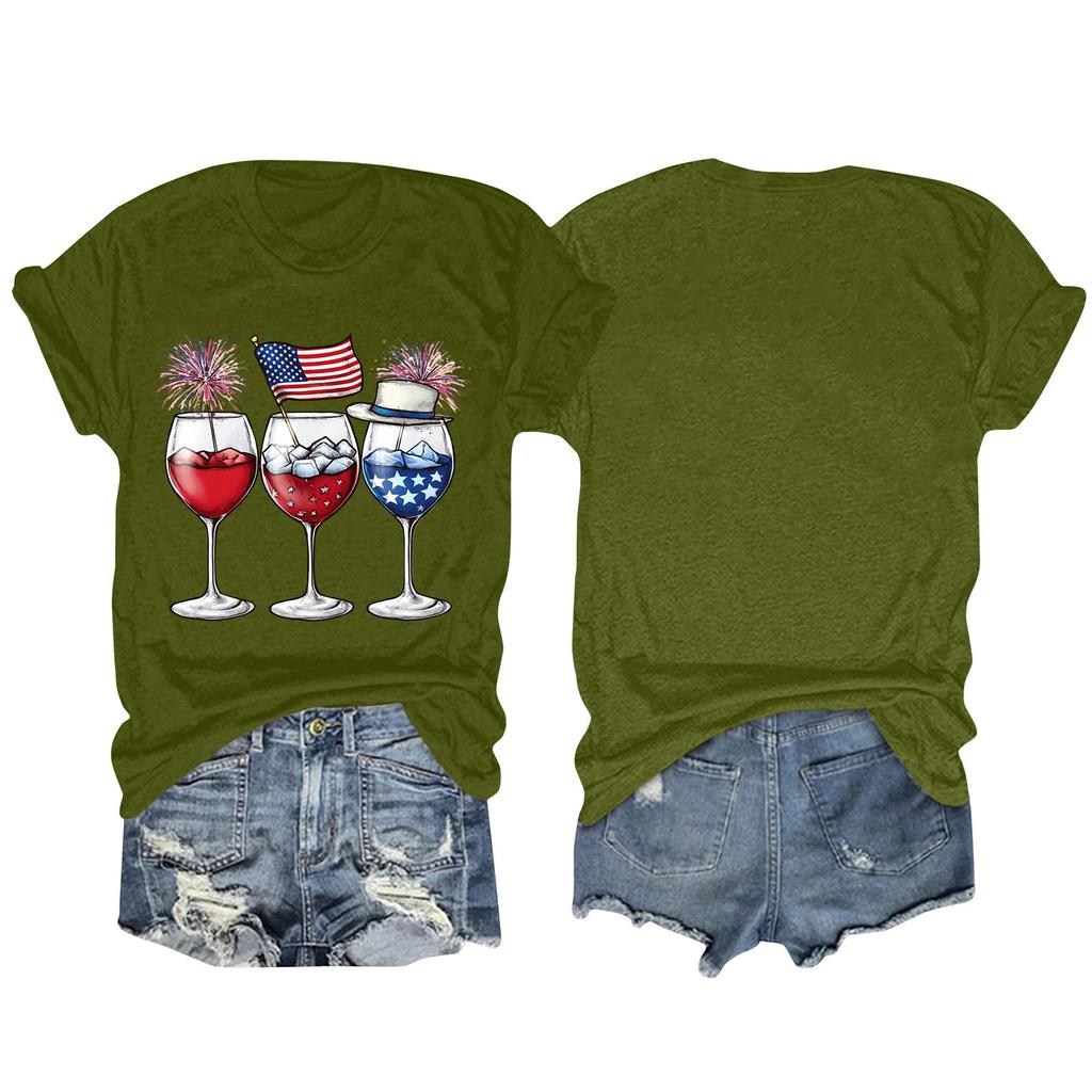 Women's Fashion Plus Size Vintage LA Print Casual Short-Sleeved Top