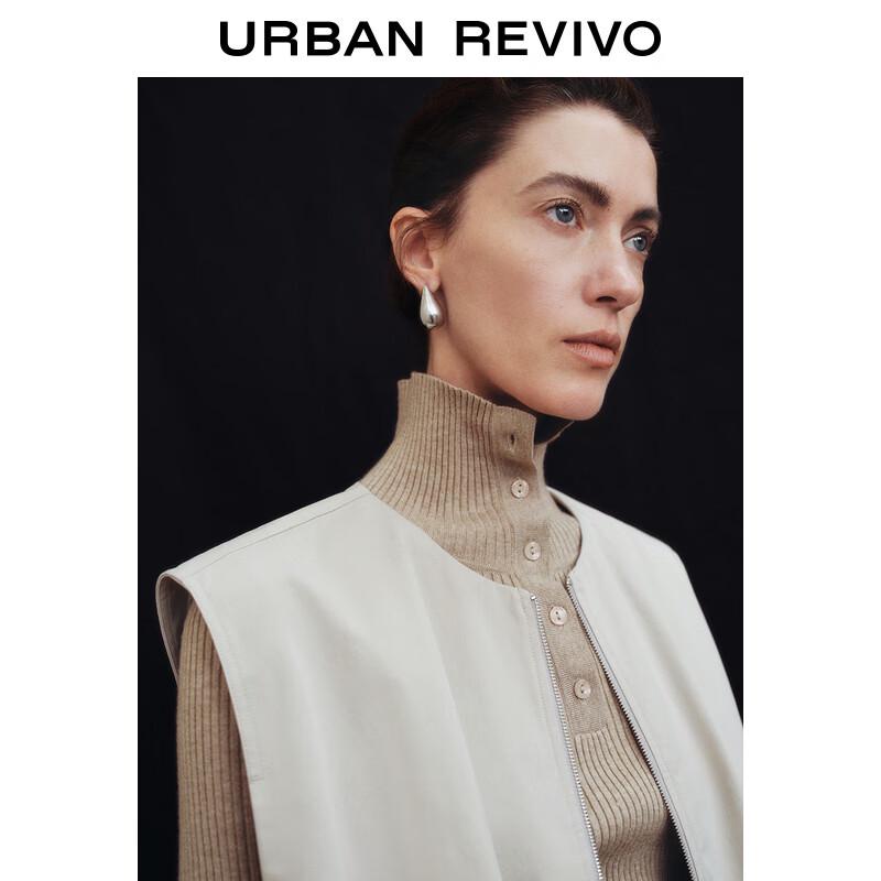 UR Women's Casual Double Zipper Sleeveless Vest