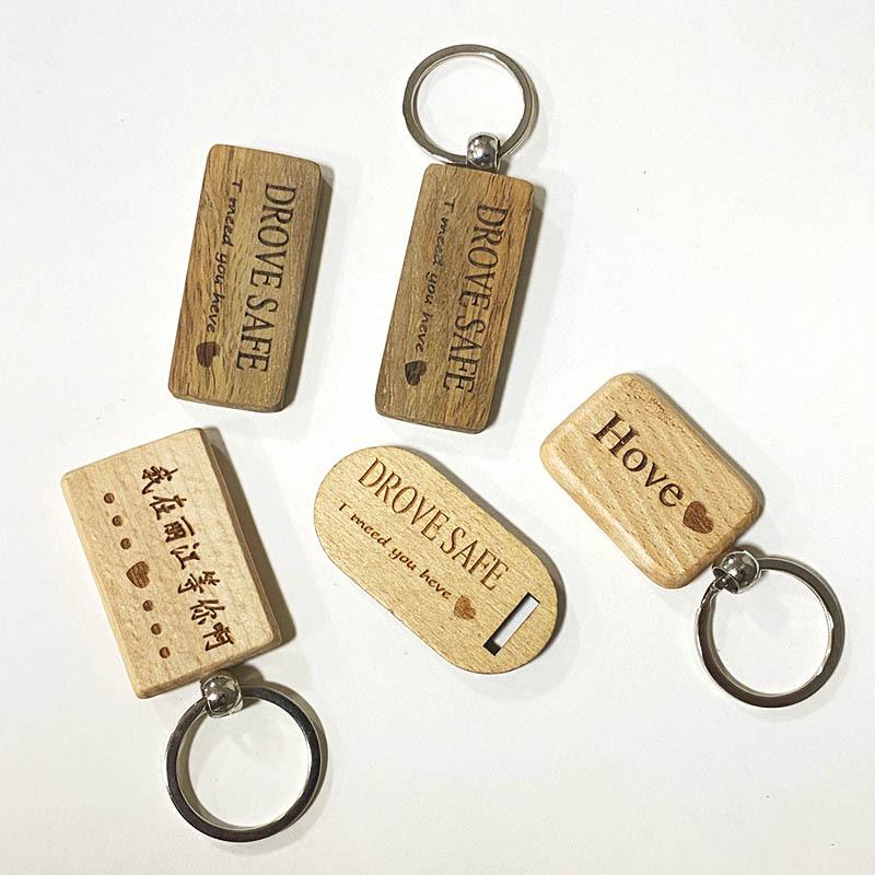Creative Wooden Keychain & Charm: DIY Car Pendant & Gift Souvenir