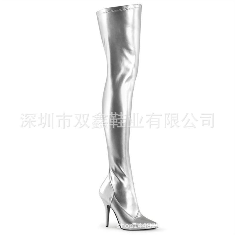 2025 solid color order fine heel viscose shoes high top red average size high heel banquet pointed fashion boots 12cm