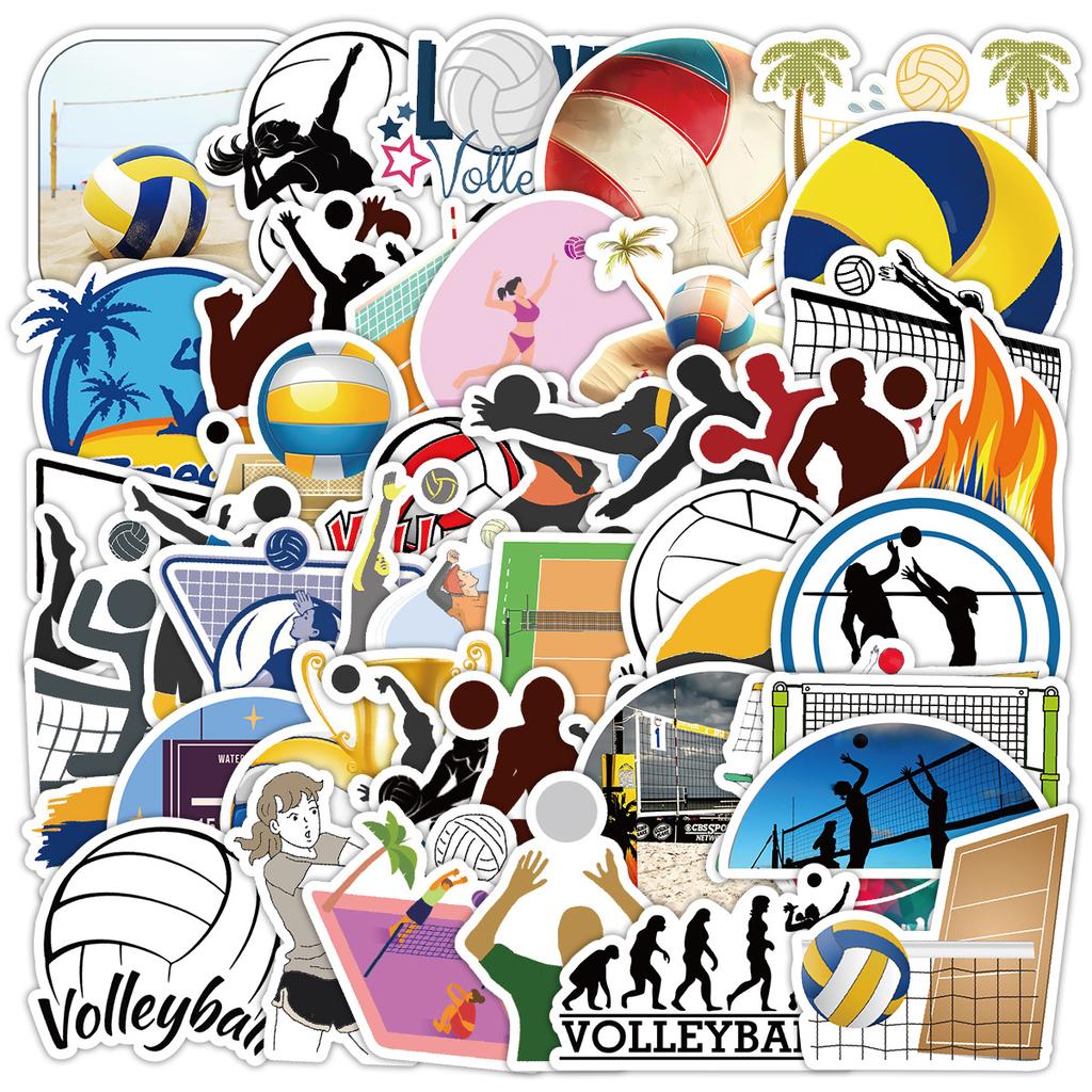 50 Sports Volleyball Graffiti Stickers Mobile Phone Computer Waterproof Decorative Stickers Creative Volleyball Stationery Stickers