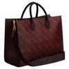 Coach Ace 35 Logo Print Coated Canvas And Calfskin Tote Bag Women Tote Bags Brass Purple Burgundy CS252-B4XJM