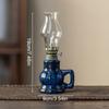 Chinese Style Glass Vintage Ceramic Ghee Lamps Teahouse Kerosene Lamp Study Bedroom Crafts Hand Drawn Patterns Decorations