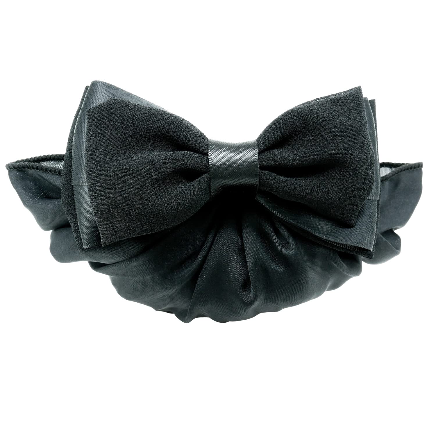 

Napist Chignon Net Barrette Hair Clip Accessory Formal Ribbon with Cloth Chignon Net Chiffon Fabric Simple NPBS001TR