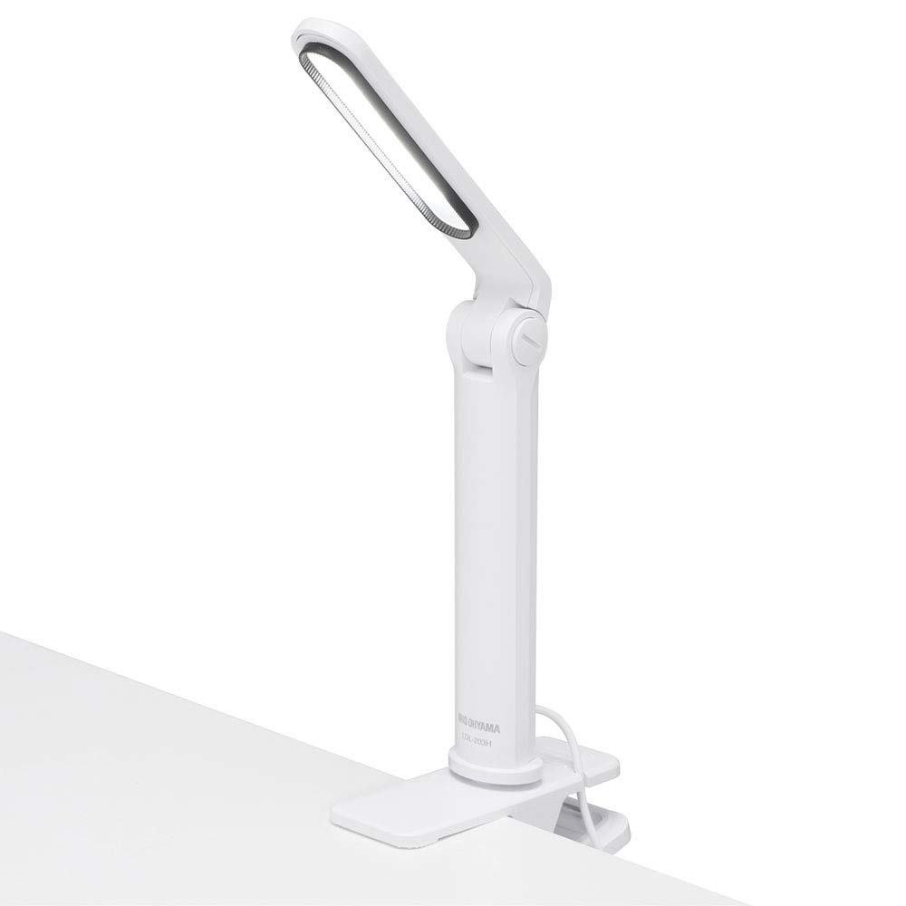 

learning and Iris Ohyama Desk Light Clip Light Stepless Dimming Angle Adjustable USB Powered 2way Glare Guard Energy Saving 2000lx White [For reading] білий
